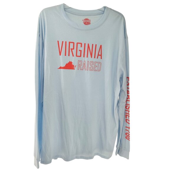 Home Free T-Shirt 2XL Virginia Raised Pale Blue LS Tagless - Picture 1 of 7